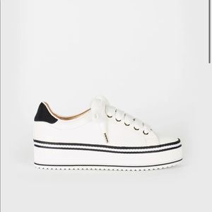 NWT Joie White Leather Dabnis Stripe Sneaker
